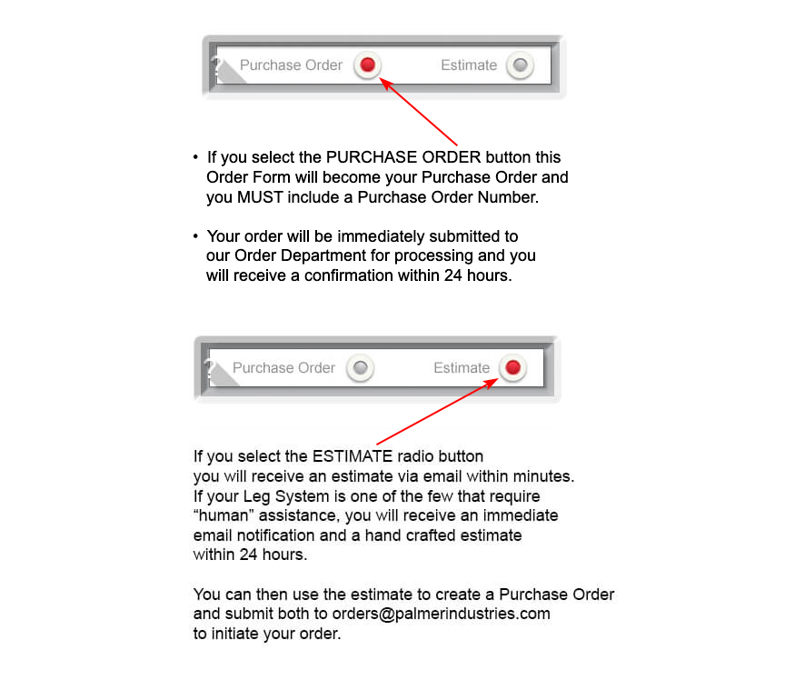 Purchase Order and Estimates Pop-Up