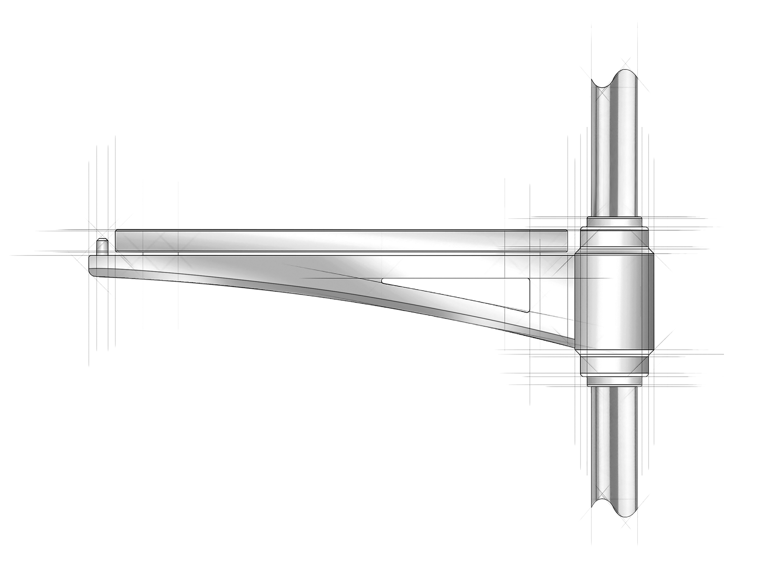 Architectural sketch of Rack style Cantilever Designer Shelving