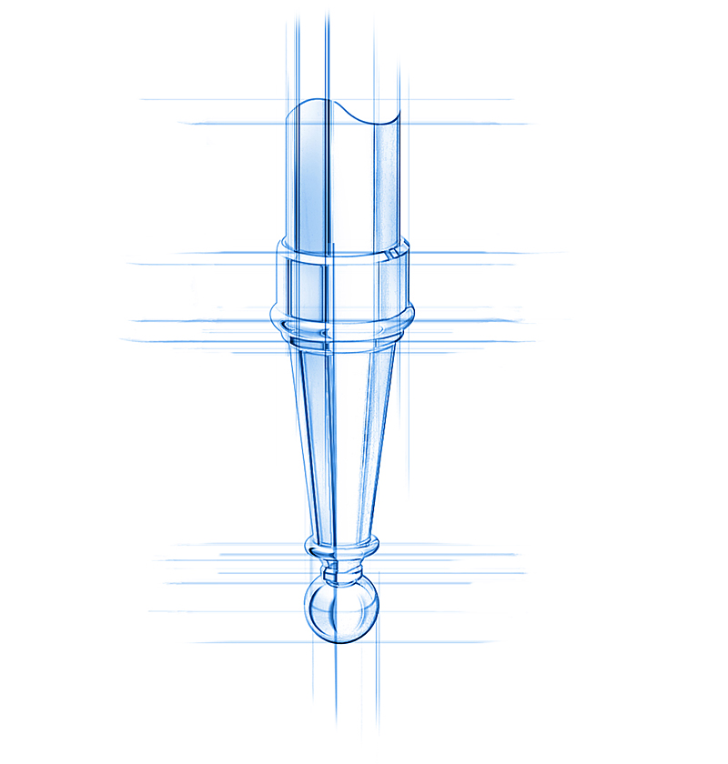 Architectural sketch of a Tapered Foot