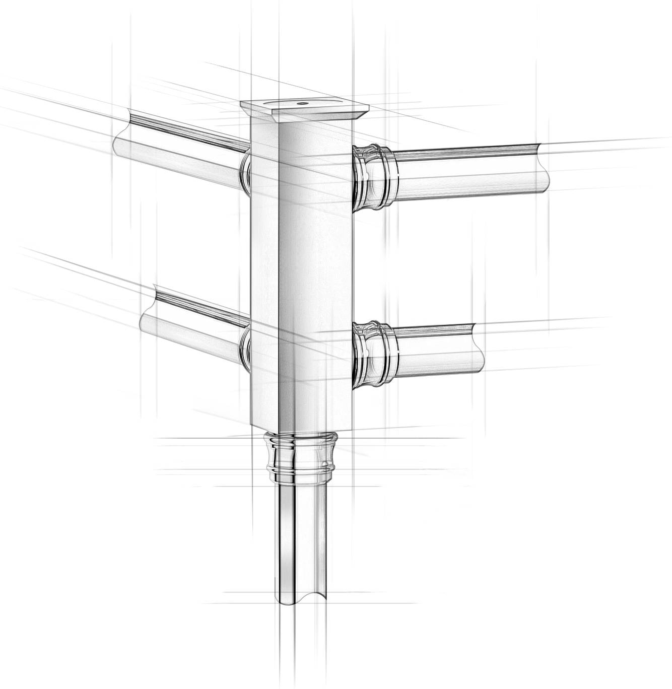 Architectural sketch of a Capital style Leg top
