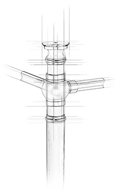 Architectural sketch of a Newport style Vanity Leg
