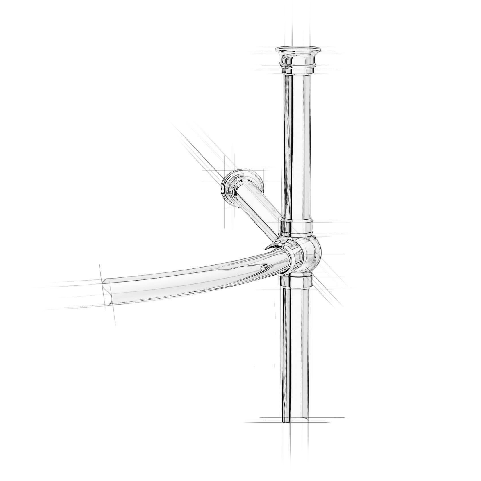 Architectural sketch of a Petite Renaissance style Vanity Leg System detail