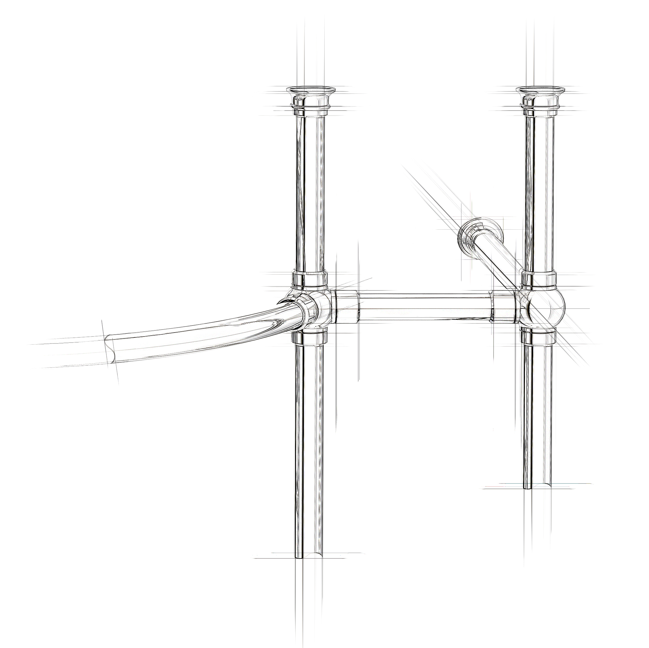 Architectural sketch of a detail of the Renaissance Vanity Leg System