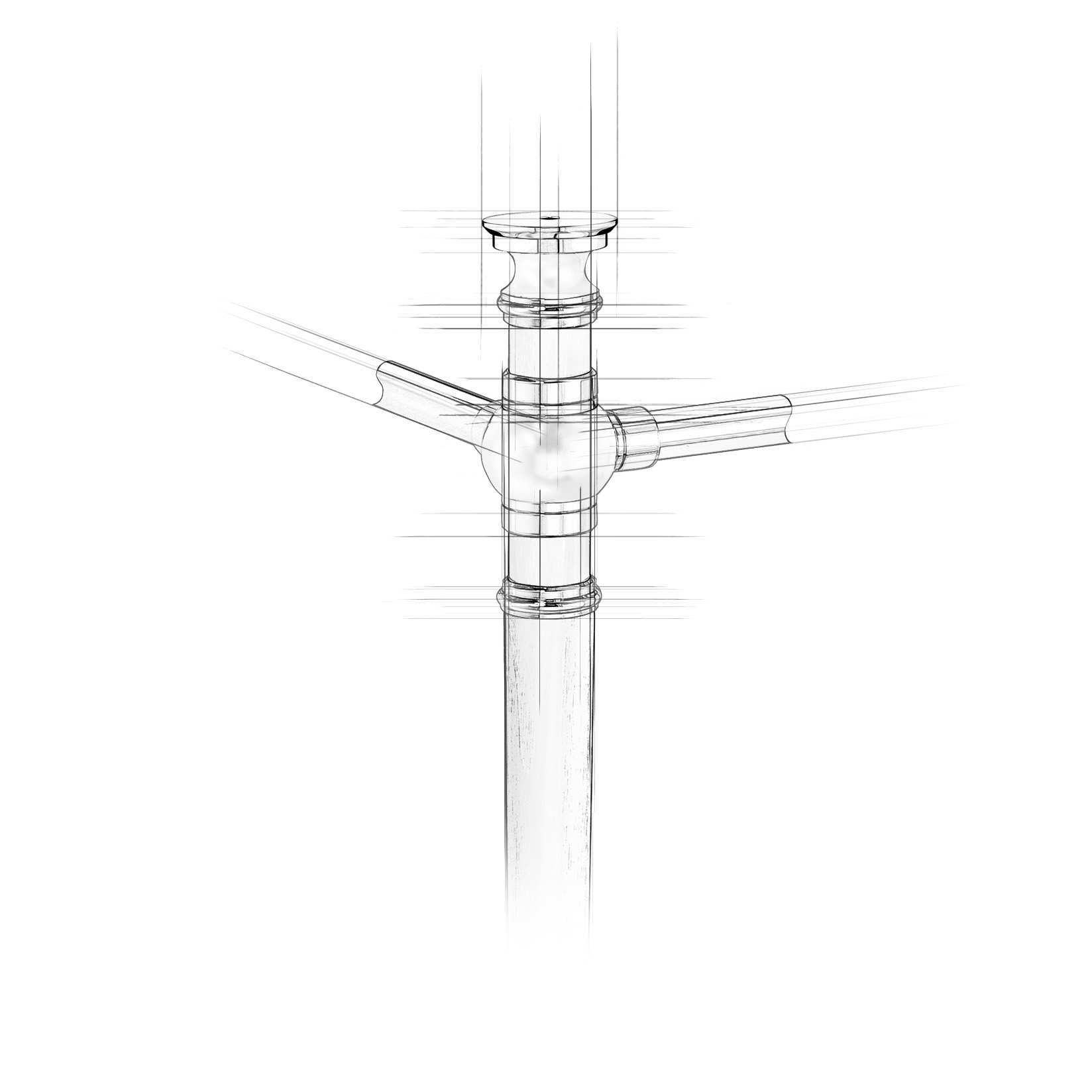 Architectural sketch of a Newport style Vanity Leg