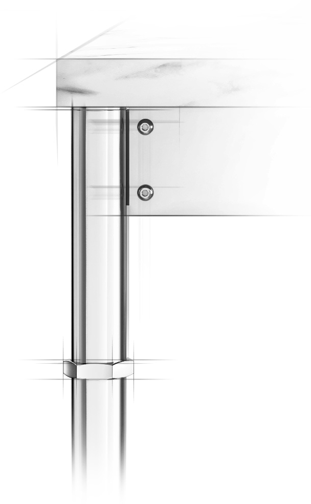 Architectural sketch of a Bristol Style Sink Leg detail