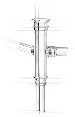 Architectural sketch of the top of a Westport style Vanity Leg System