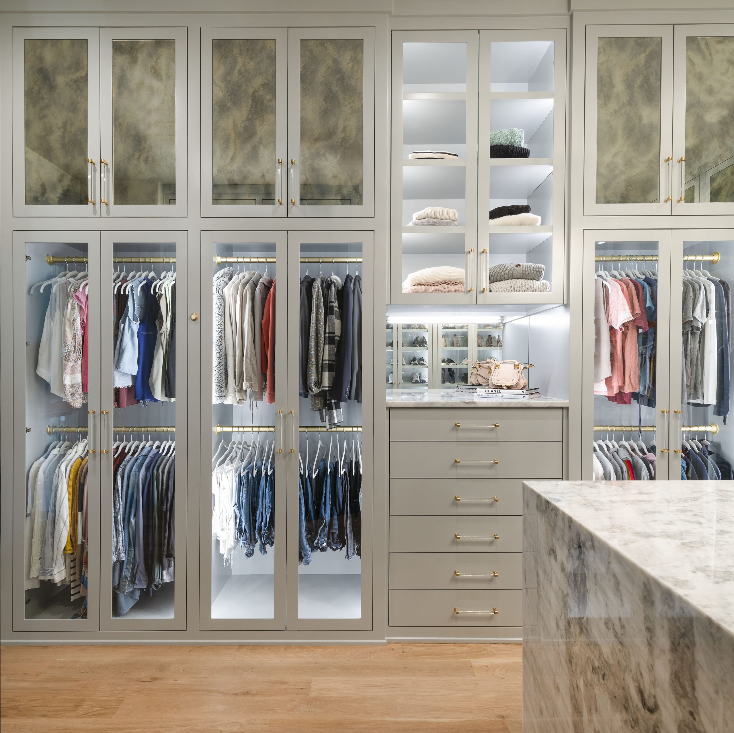 Closet Rods with Decorative style mounts