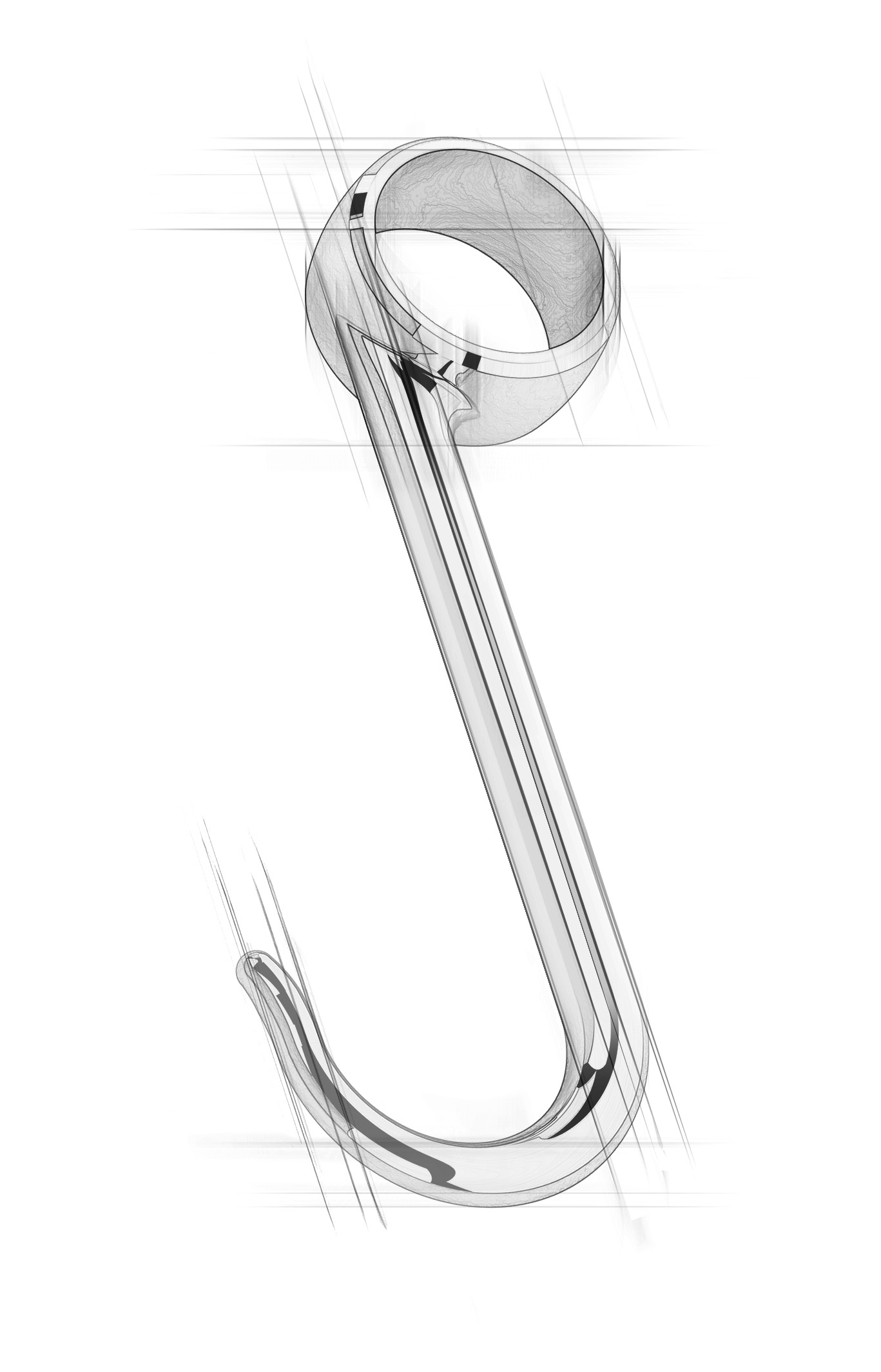Architectural sketch of a Pot Rack Hook