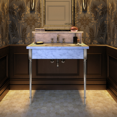 Providence style Vanity Console in polished nickel
