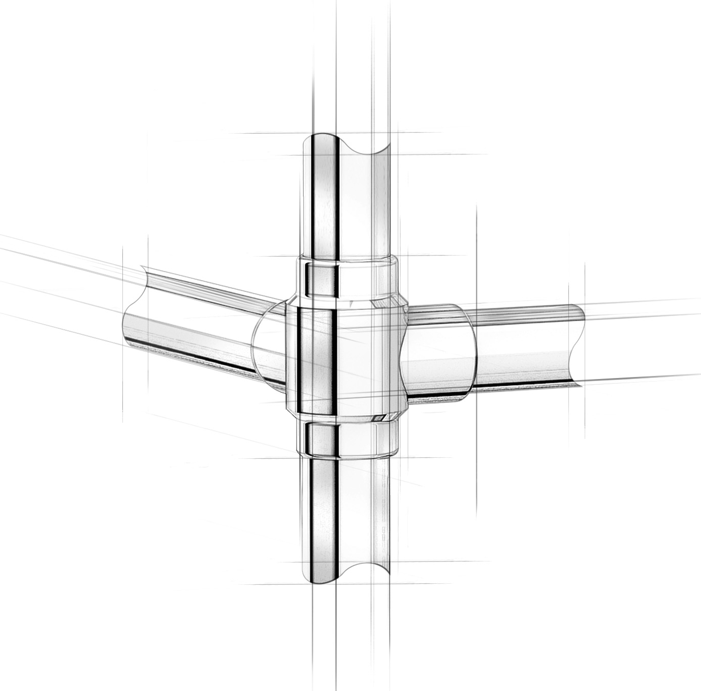 Architectural sketch of a Studio style Tee Connector
