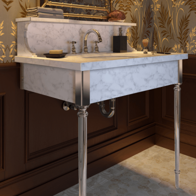 Providence style Vanity Leg System in polished nickel