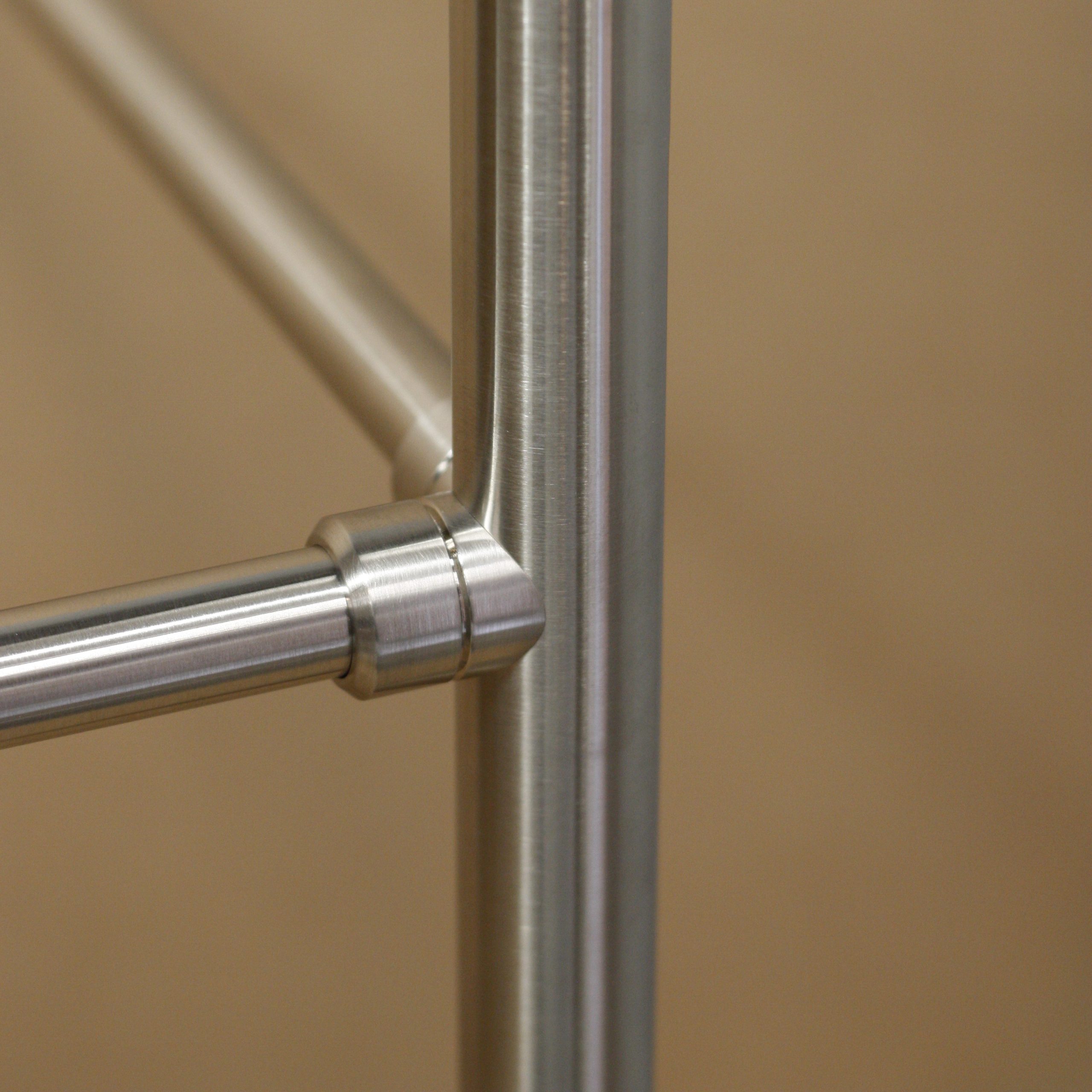 Coped Fitting of a Metro style Vanity Leg System in satin nickel