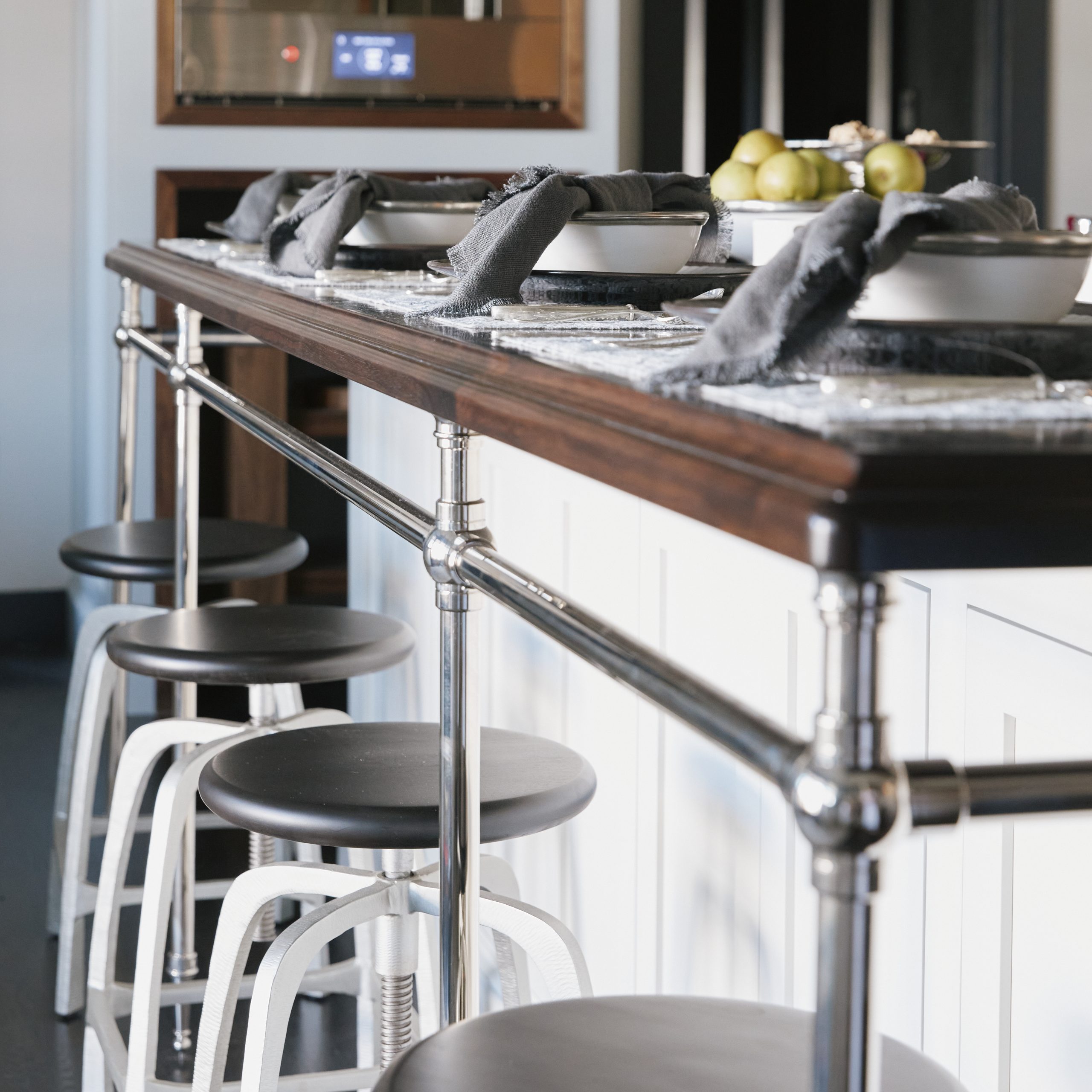 Classic Tapered Foot style Designer Kitchen Leg System in polished nickel