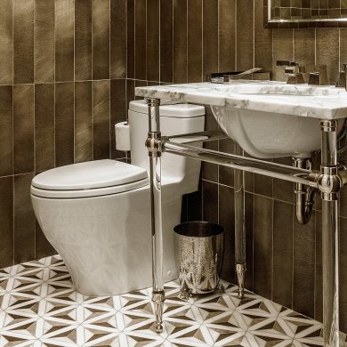 Tapered Foot style Vanity leg System in polished nickel with Clear Acrylic Legs & Horizontals