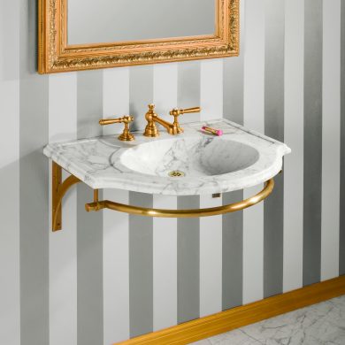 Regency style wall-mounted Vanity in satin brass