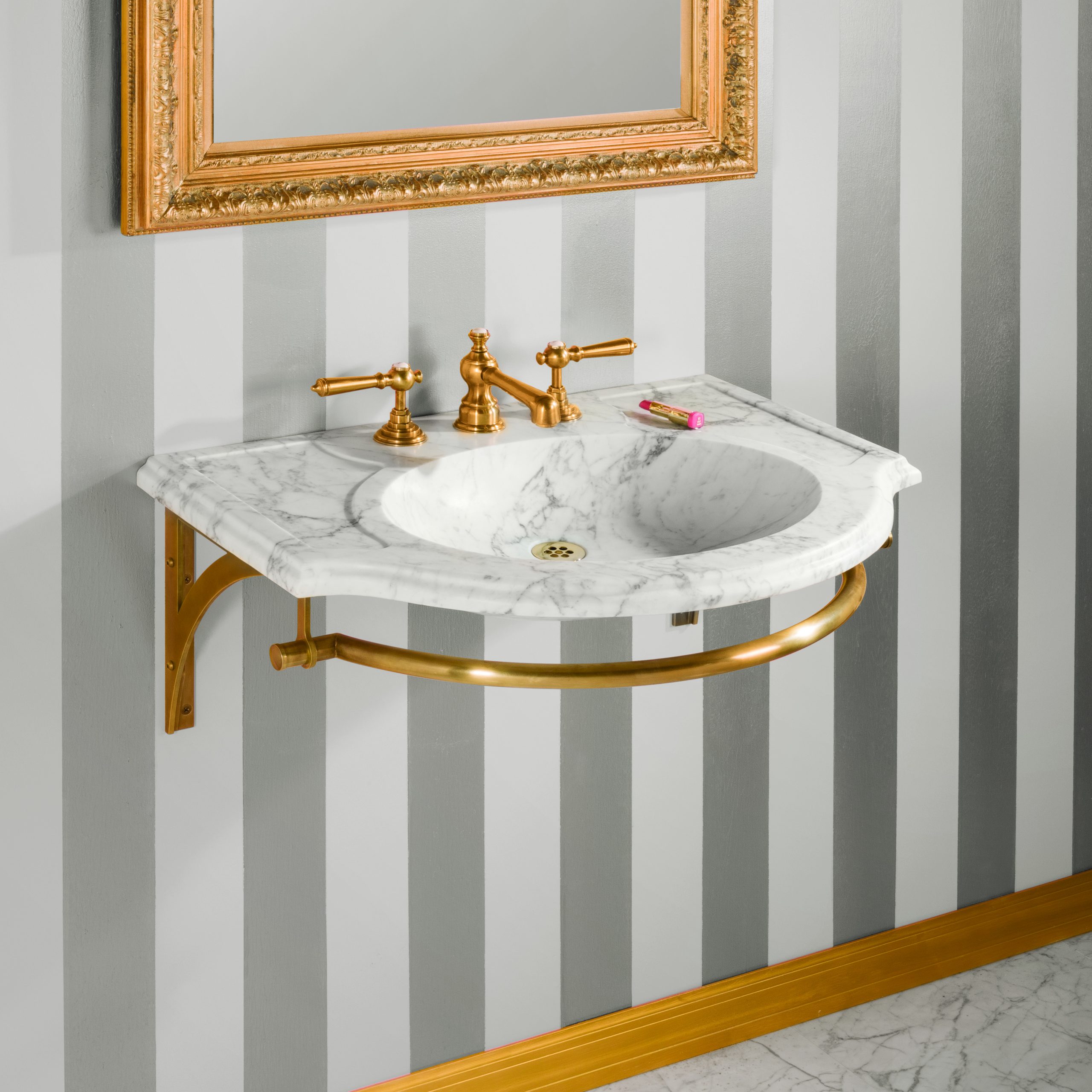Regency style wall-mounted Vanity in satin brass
