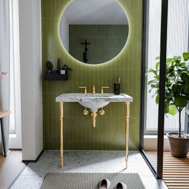 Embry style Vanity Sink Legs in polished brass