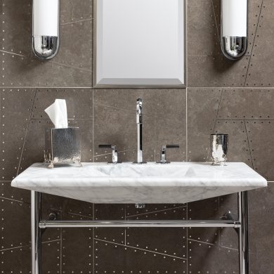 Minimal style Vanity Washstend in polished chrome