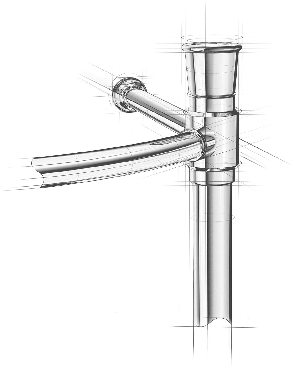 Architectural sketch of a Jamestown style Vanity Leg System