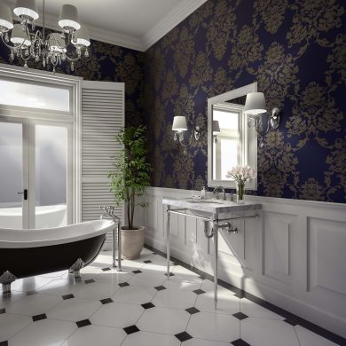Kingston style Vanity Leg System in polished nickel