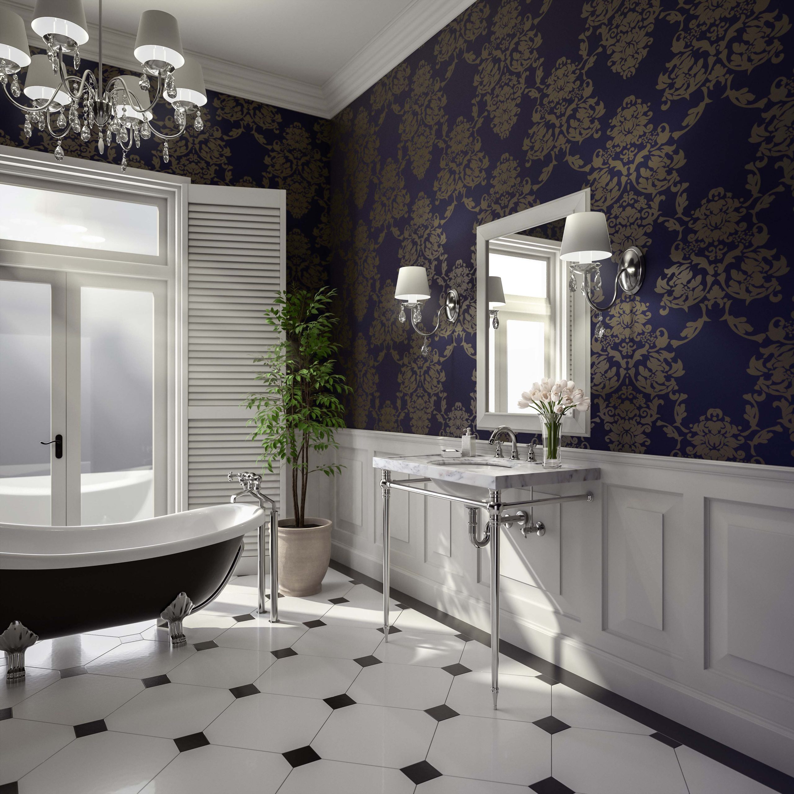 Kingston style Vanity Leg System in polished nickel