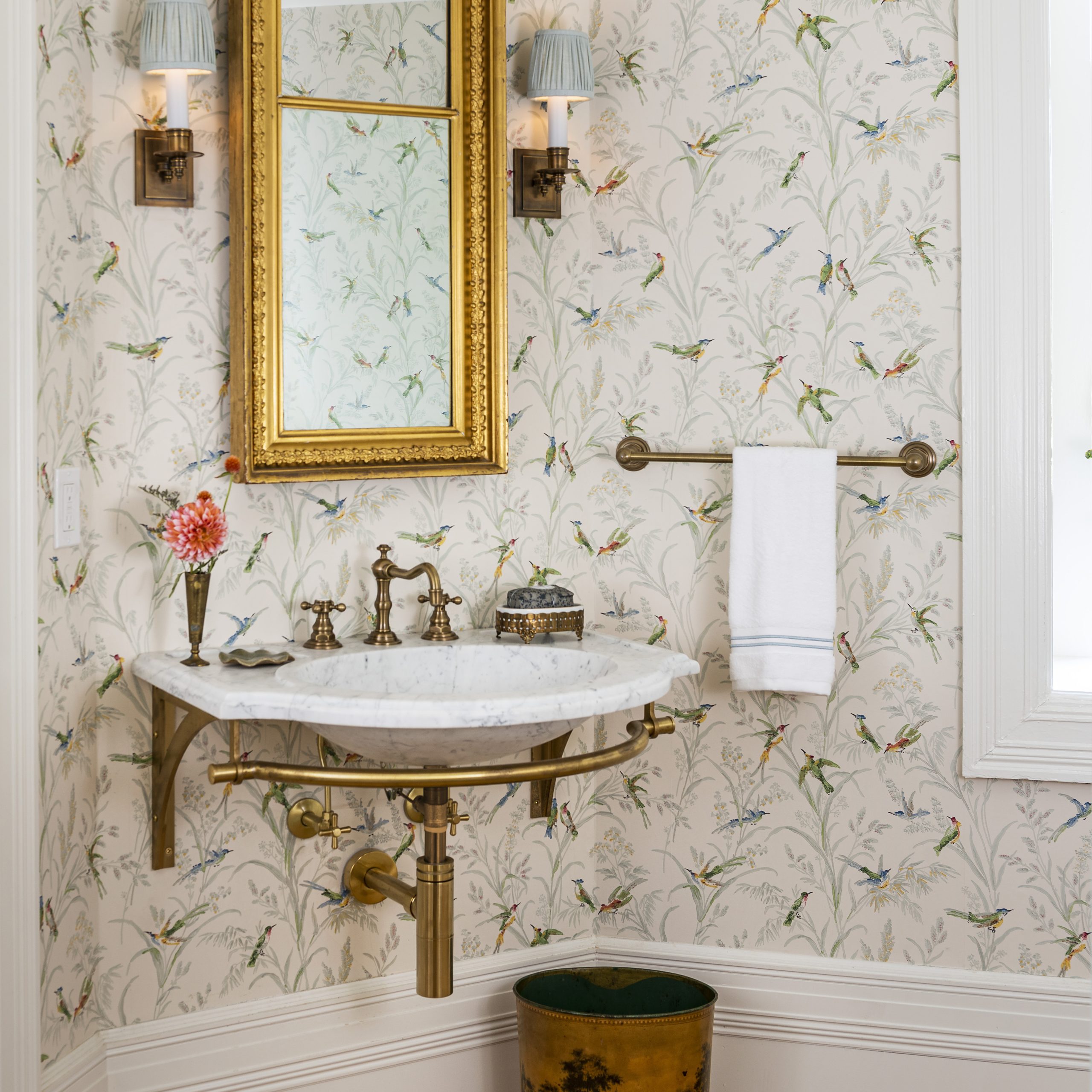Regency style wall-mounted Vanity in aged brass