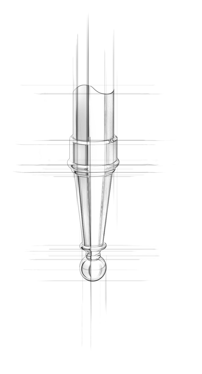 Architectural sketch of a Tapered Foot