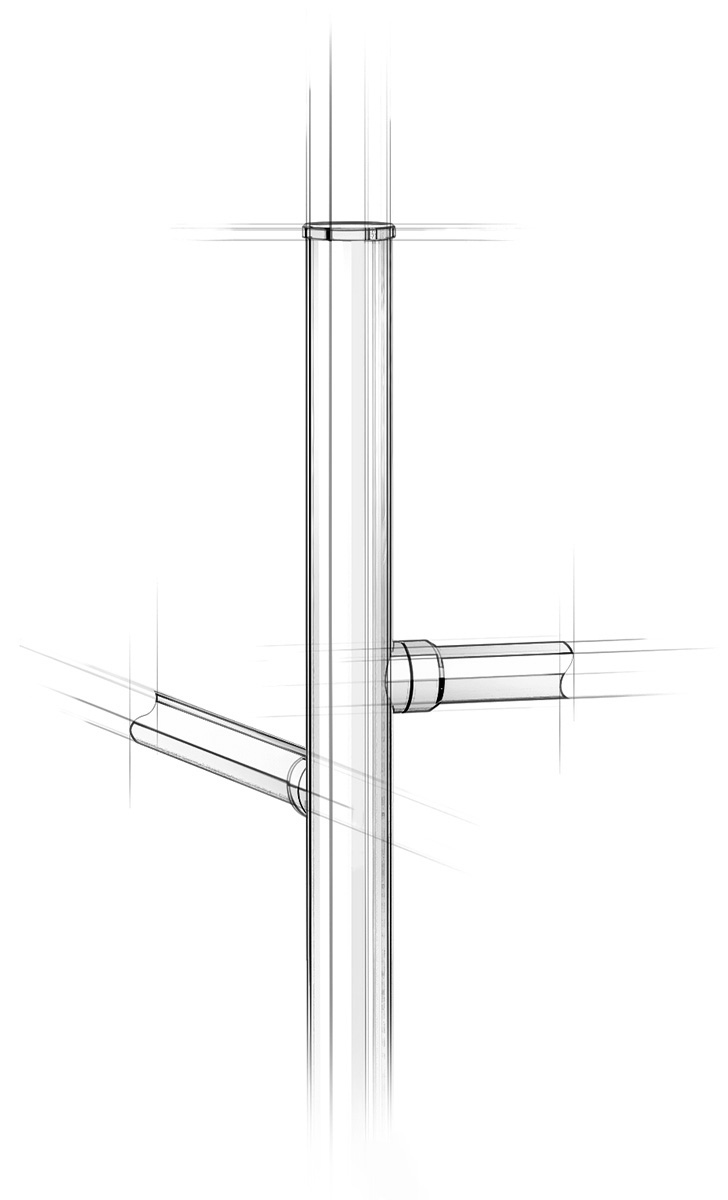 An Architectural sketch of the Metro style Coped Fittings