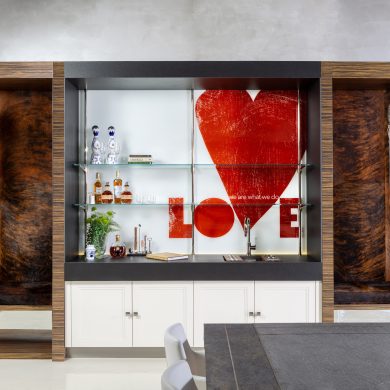 Counter & ceiling mounted Rack style Cantilever Designer Shelving