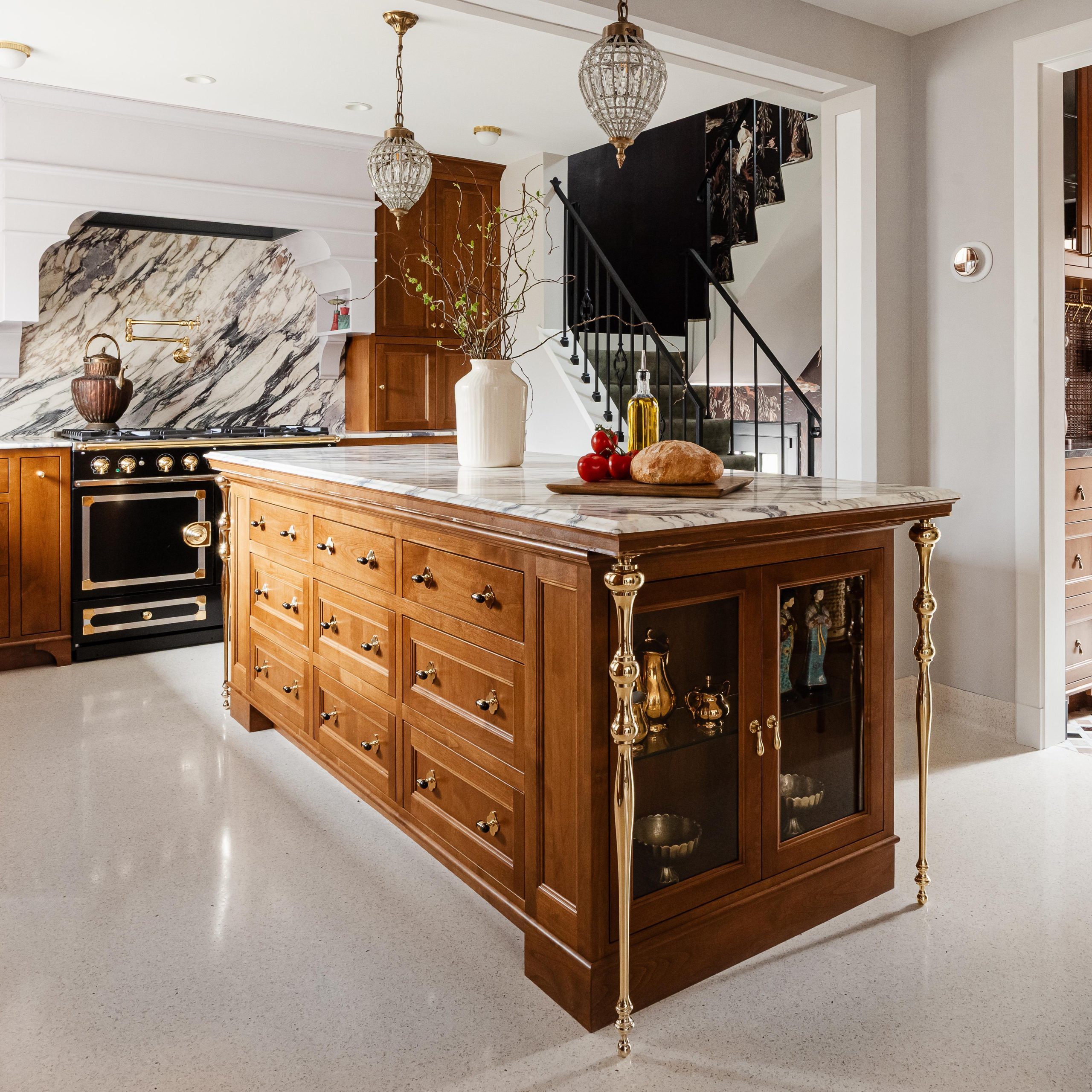 Soho style Designer Kitchen Legs in polished brass