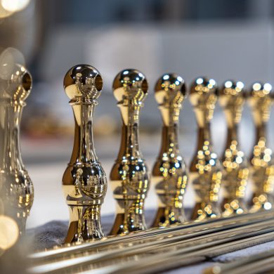 Traditional style Gallery Rails ready for packing & shipping
