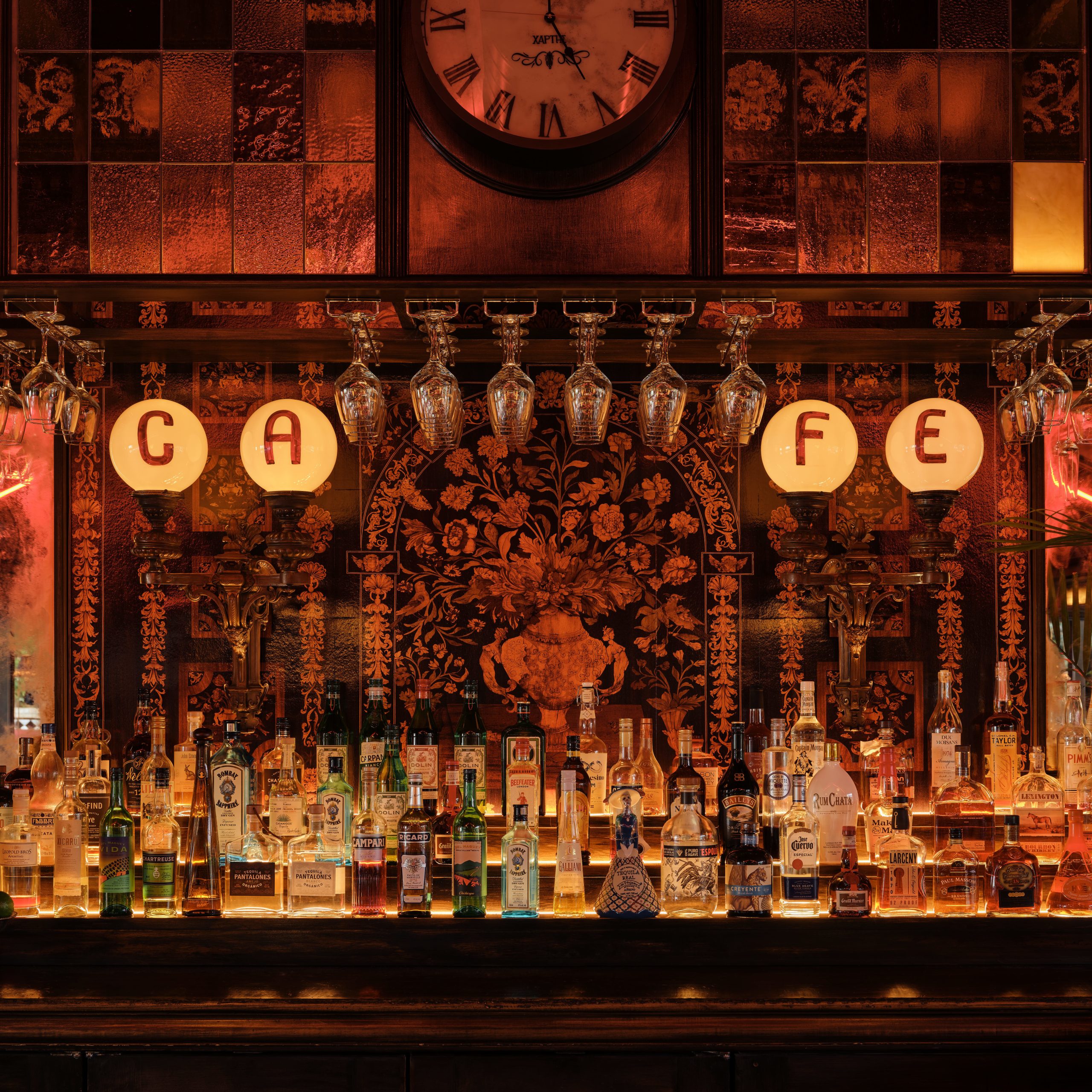 Bar with Stemware Holders