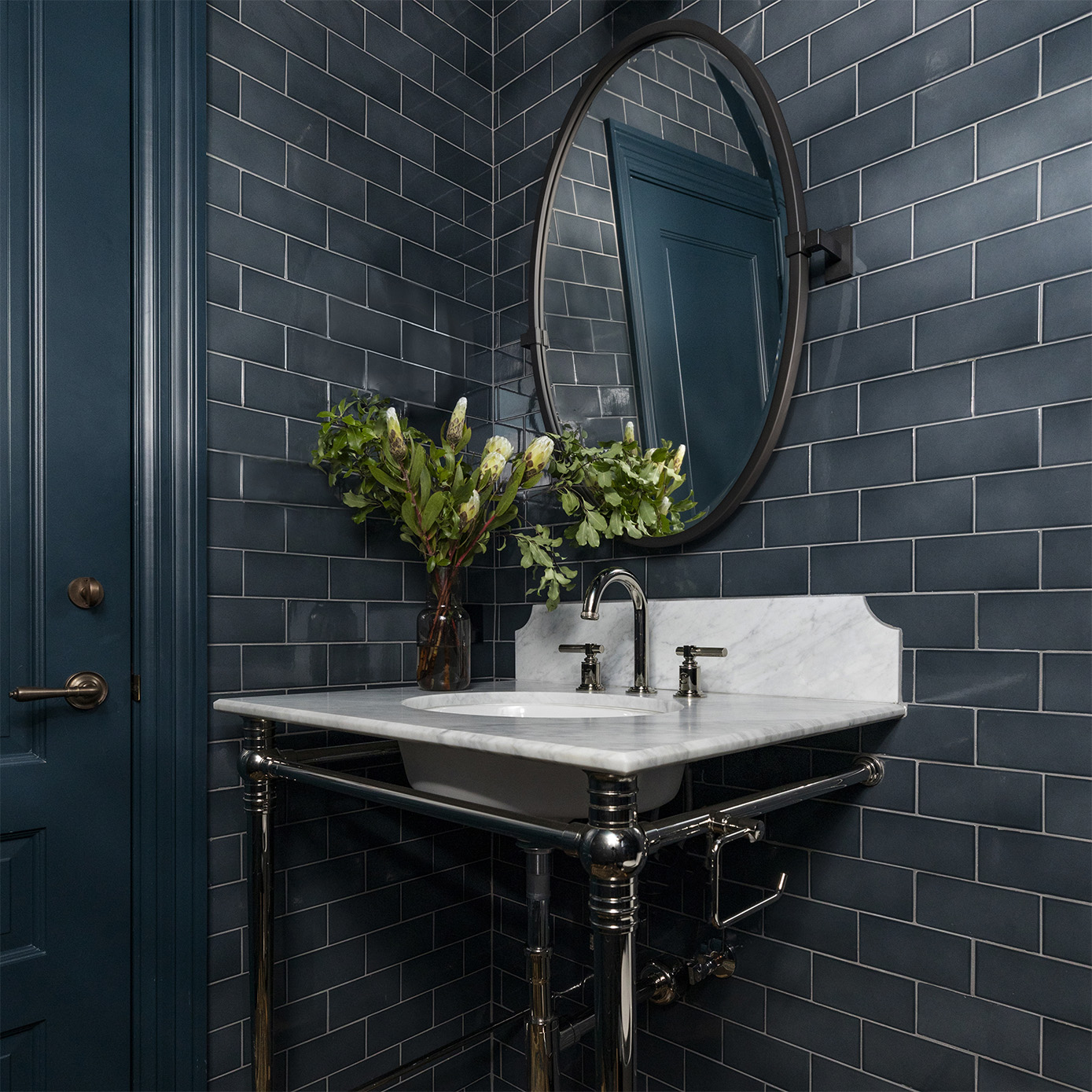 Decorative Collar style Vanity Sink Legs in polished chrome with a TP Holder option