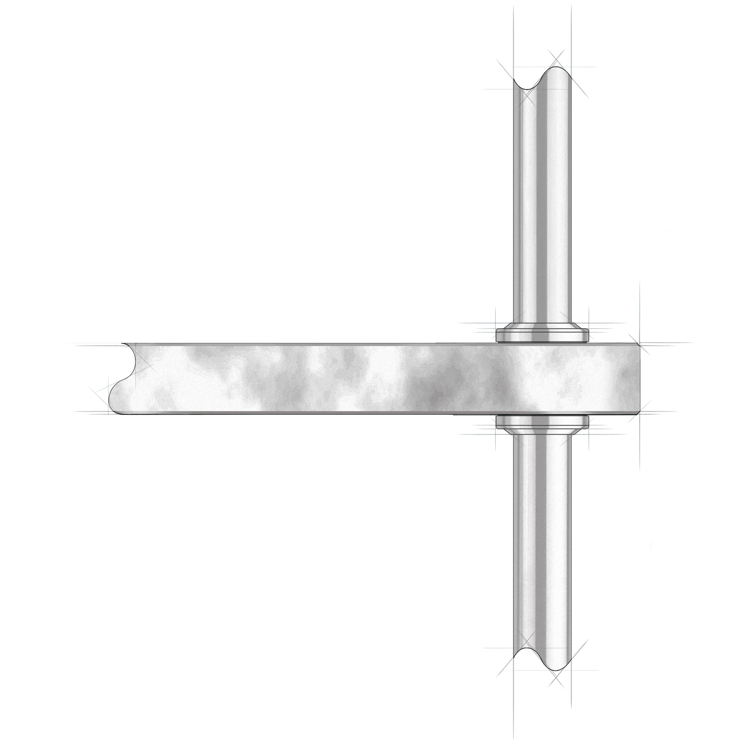 Architectural sketch of Split Collar Shelf Supports