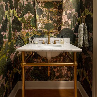 Ball Foot style Vanity Leg System in polished brass