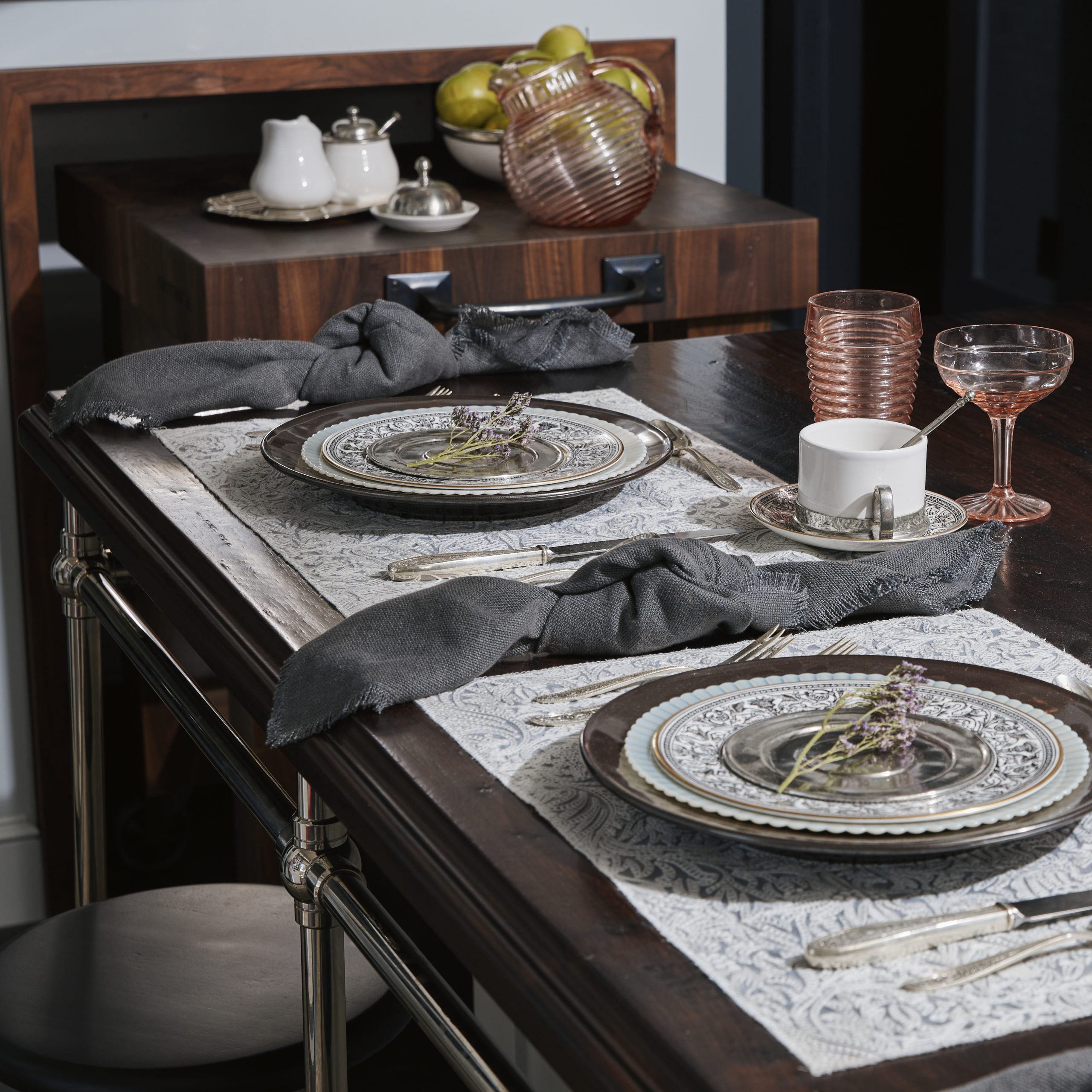 Ball style Kitchen Leg System in polished nickel