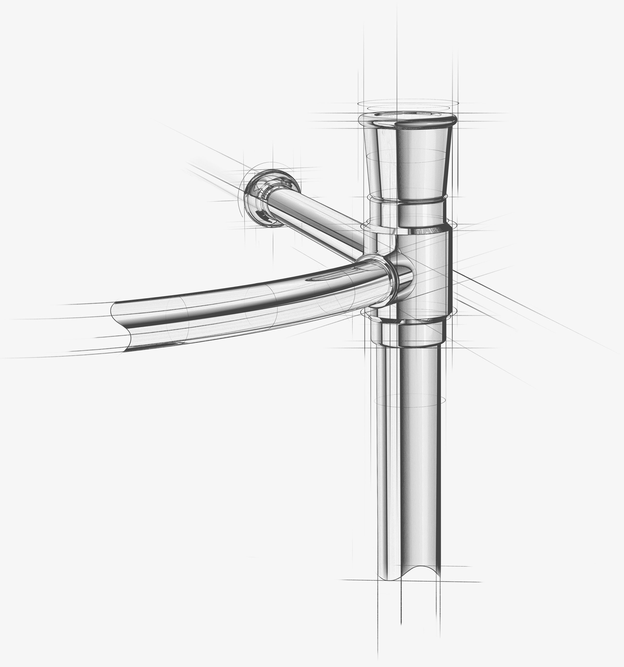 architectural sketch of detail of Jamestown style washstand