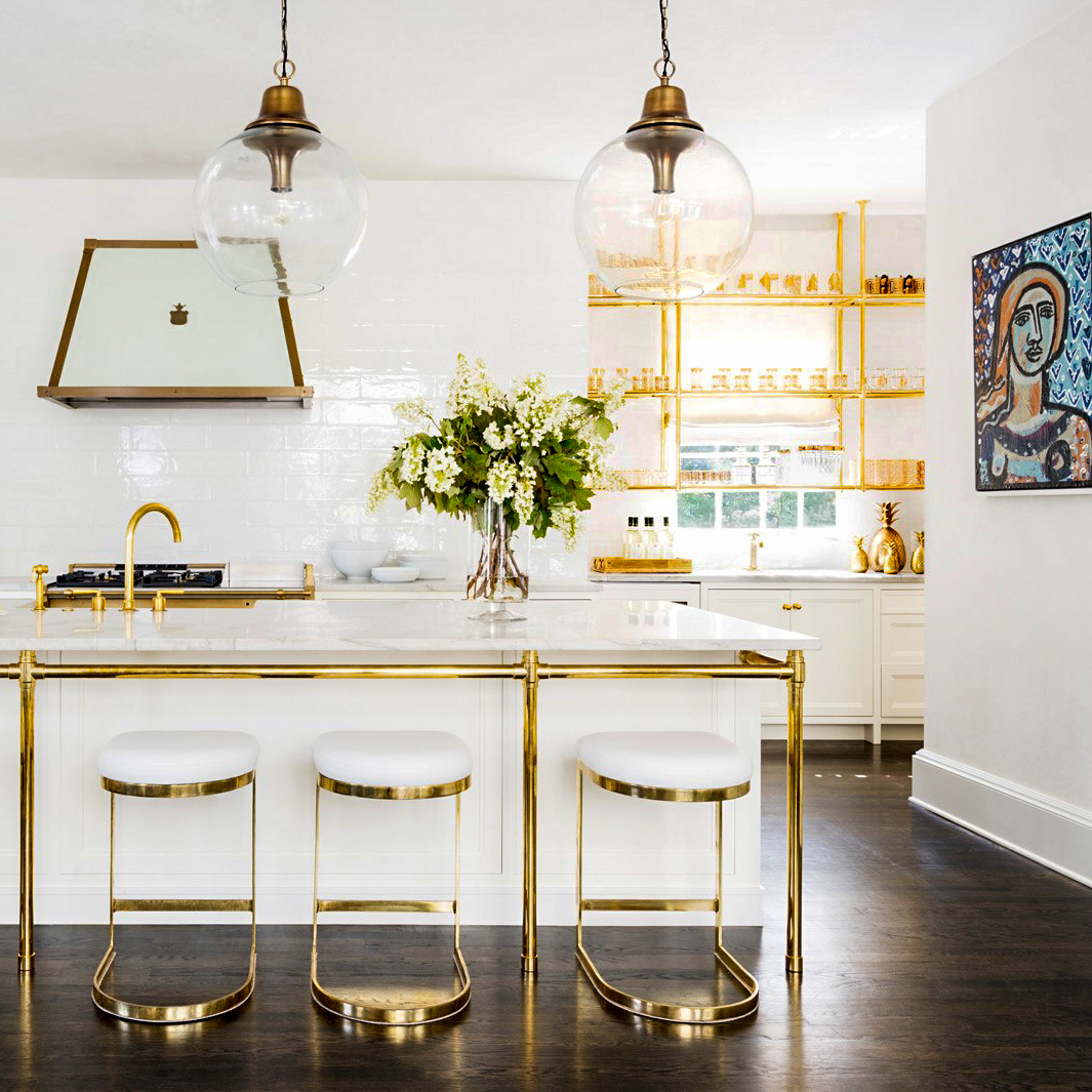 Studio style Kitchen Legs in the foreground with ceiling-mounted Studio style Bistro Designer Shelving in the background