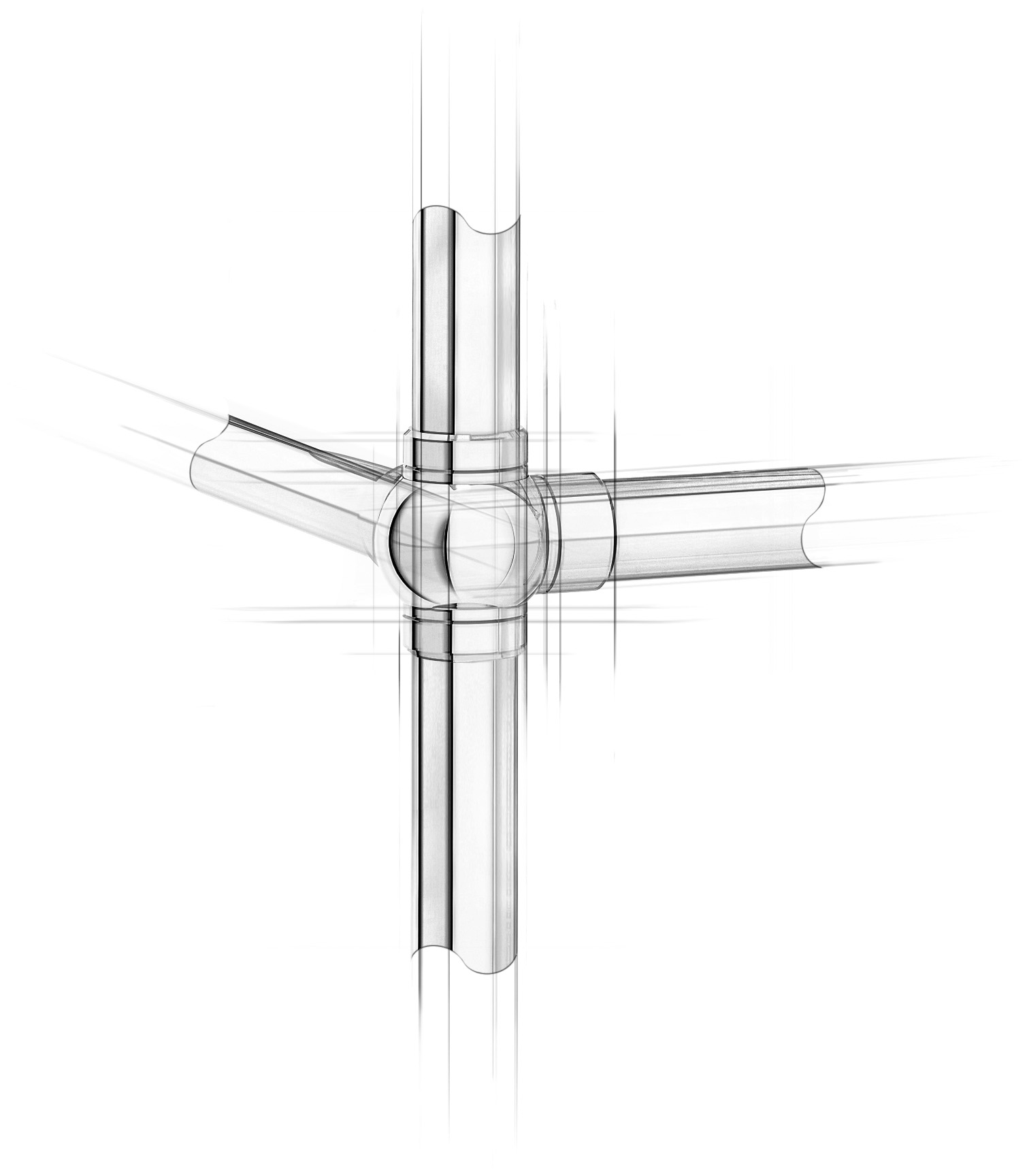 Architectural sketch of a Classic Collection Vanity Leg System Ball style connector