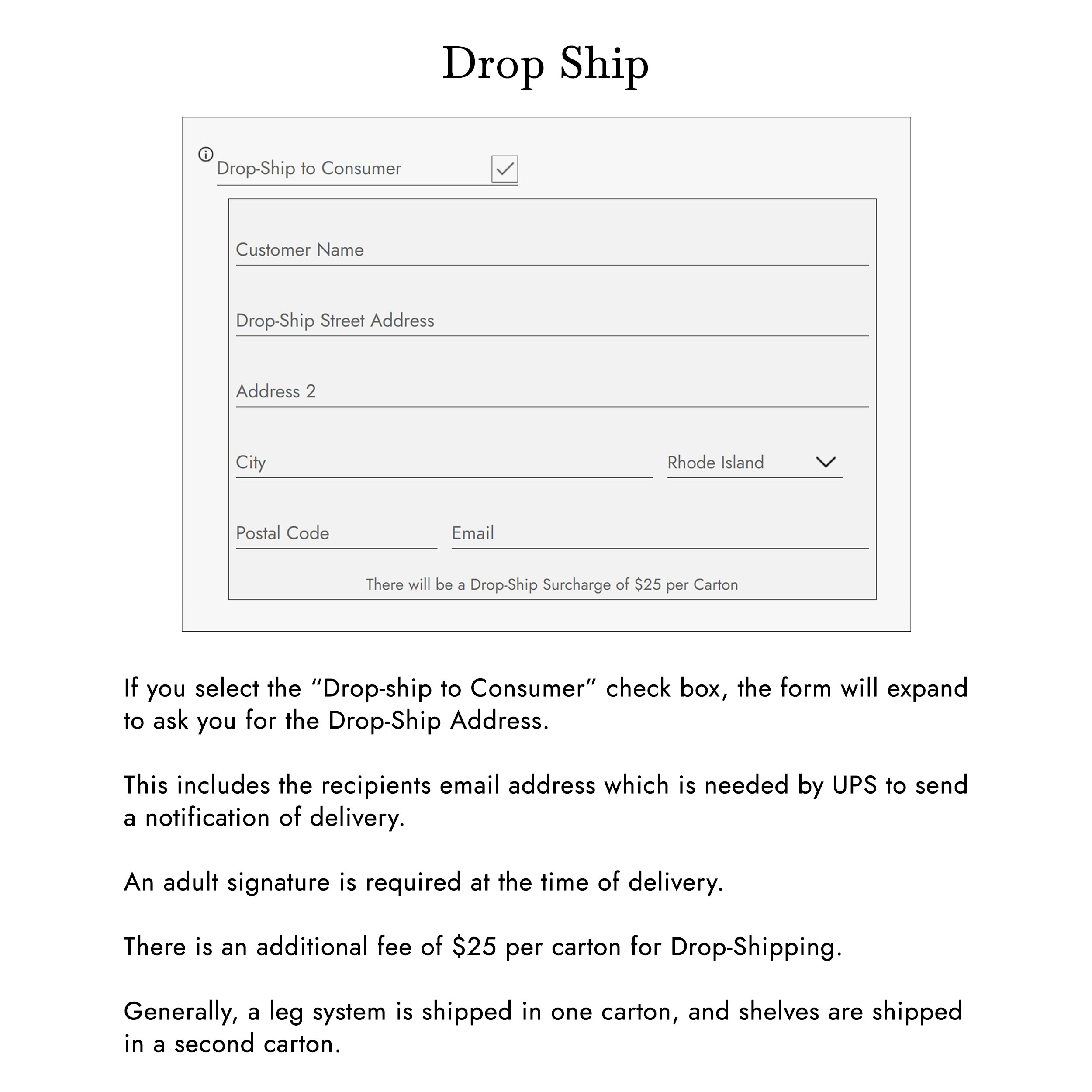 Drop Ship Pop-Up