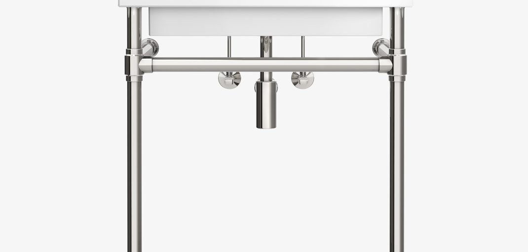 Studio style Vanity Leg System in polished nickel