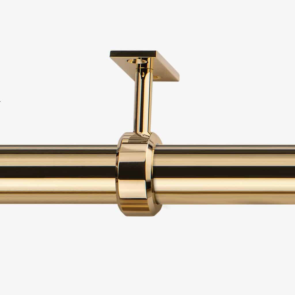 Closet Rod Center Support Bracket in polished Brass