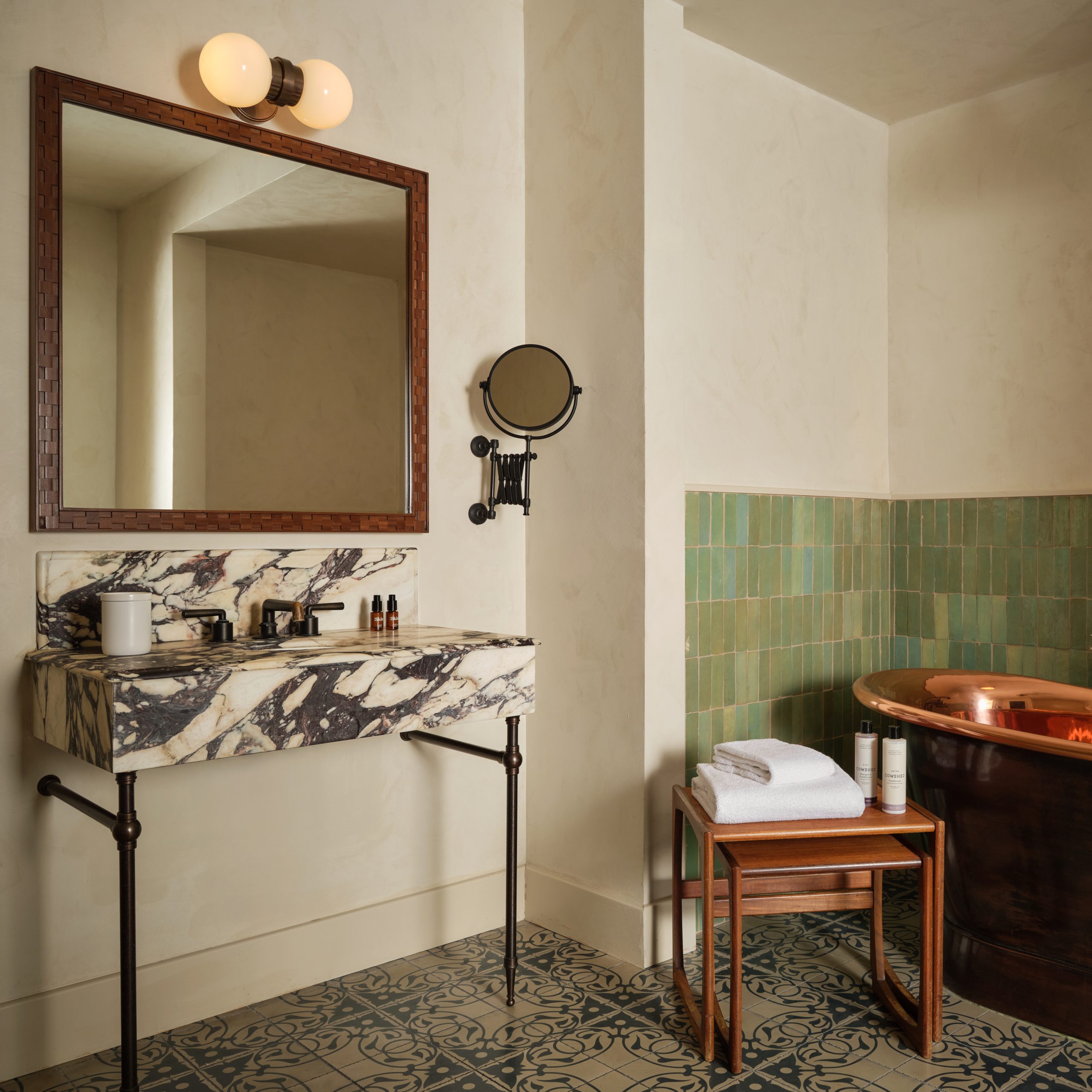 Tapered Foot style Vanity Leg System in an artisinal Oil Rubbed Bronze finish