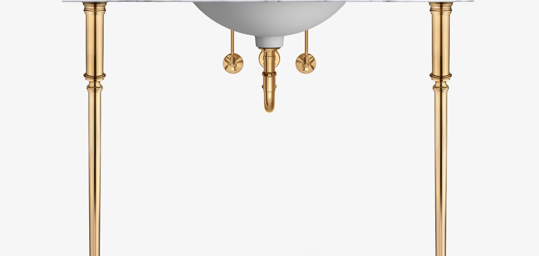 Embry style Vanity Leg System in polished brass