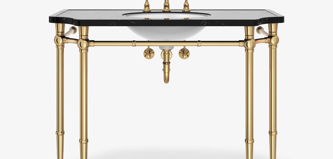 Franklin style Vanity Leg System in polished brass