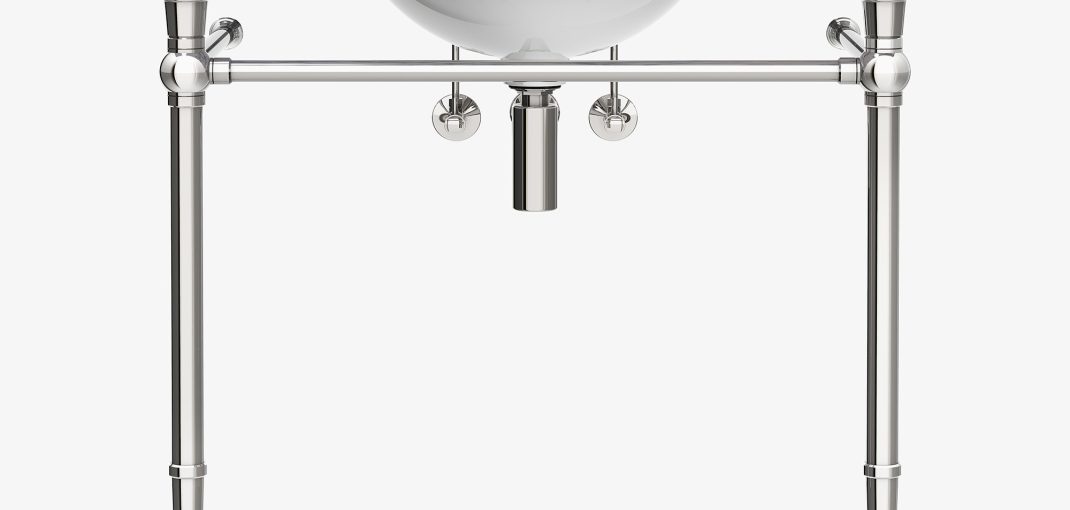 Modern style Vanity Leg System in polished nickel