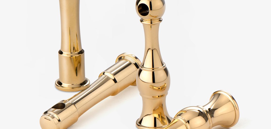 Traditional and Studio style Gallery Rail Posts in polished brass
