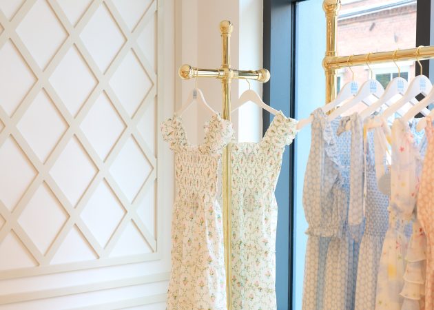 Custom Ball Style Retail Clothing Display Rack in polished brass